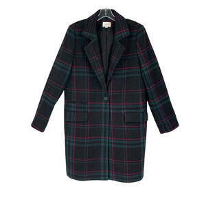 LOFT One Button Plaid Coat NEW Charcoal Lined